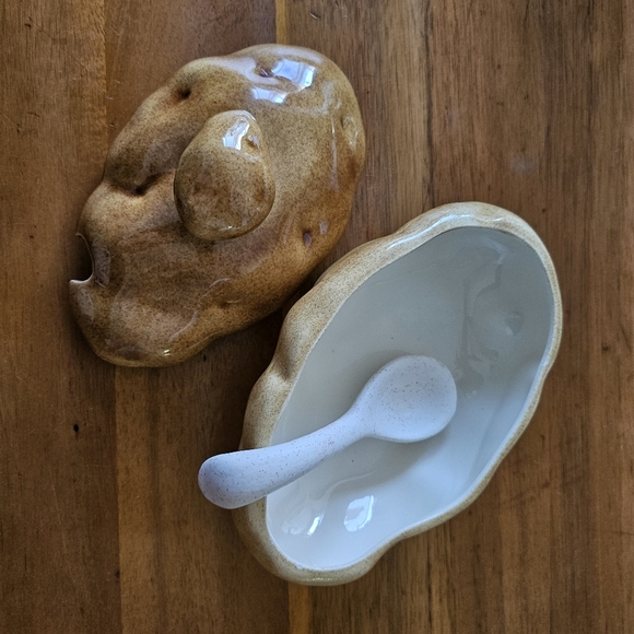 Potato Sour Cream Bowl Handmade 1996 Vintage Retro - Picture 6 of 6